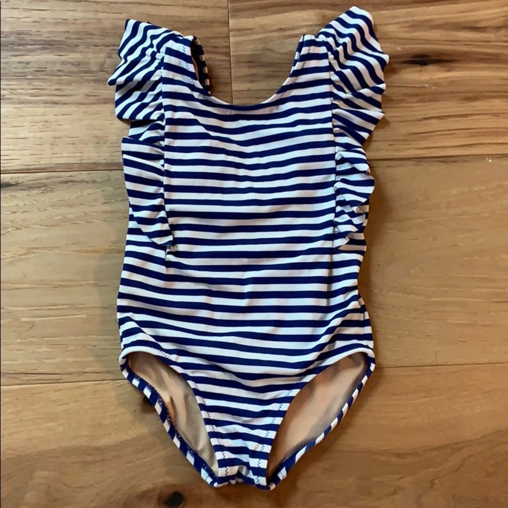 Ruffle Shoulder Crew Cuts Swimsuit